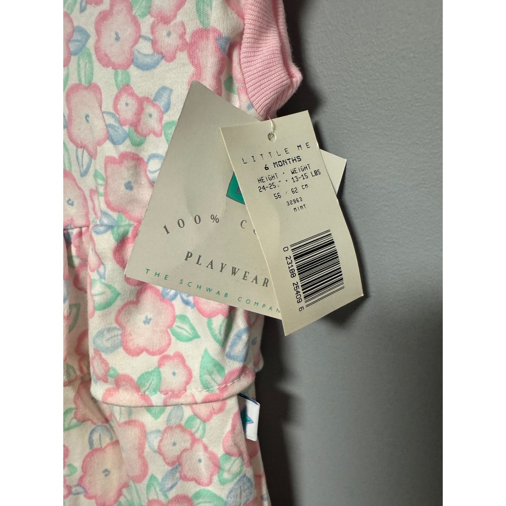 Little Me Baby Girls Pink Floral Ruffle Romper Jumpsuit 6 Months Chic Summet NWT - Picture 3 of 6